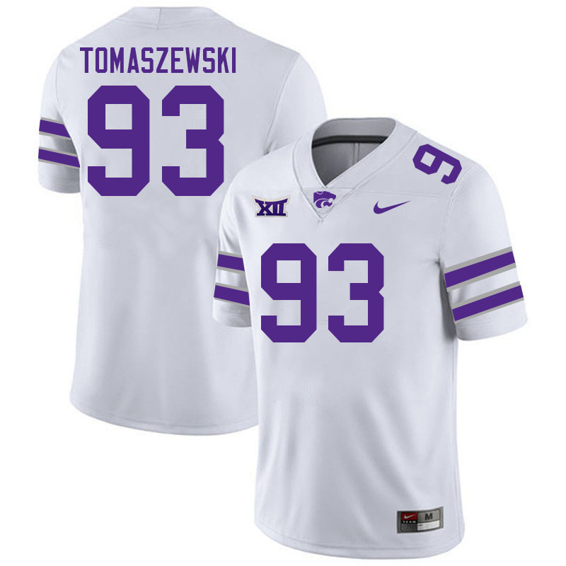 #93 Asher Tomaszewski Kansas State Wildcats Fotball Jerseys Stitched Sale-White